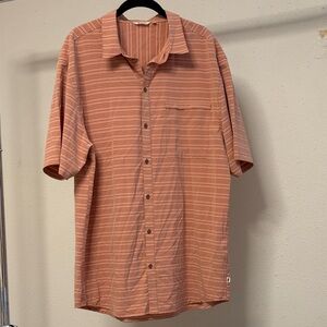 Cotopaxi Men's Casual Striped Button Down Shirt - Orange